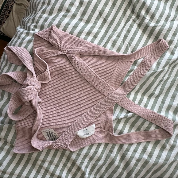 Aritzia Wilfred Cayenne Knit Open Back Crop Top - Picture 6 of 6